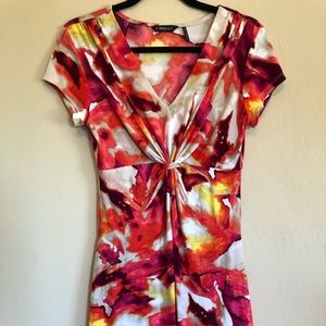 Impo Women's Red Multi-Color Twist Front Dress